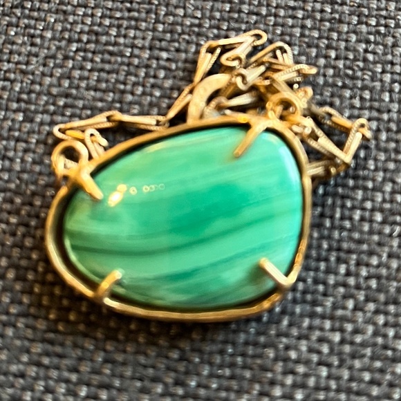 Emilie Shapiro Malachite Brass “Ripple” Necklace - Picture 3 of 6
